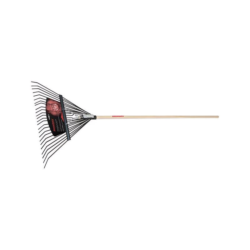 Razor-Back 68 in. 24 Tine Steel Leaf Rake Wood Handle