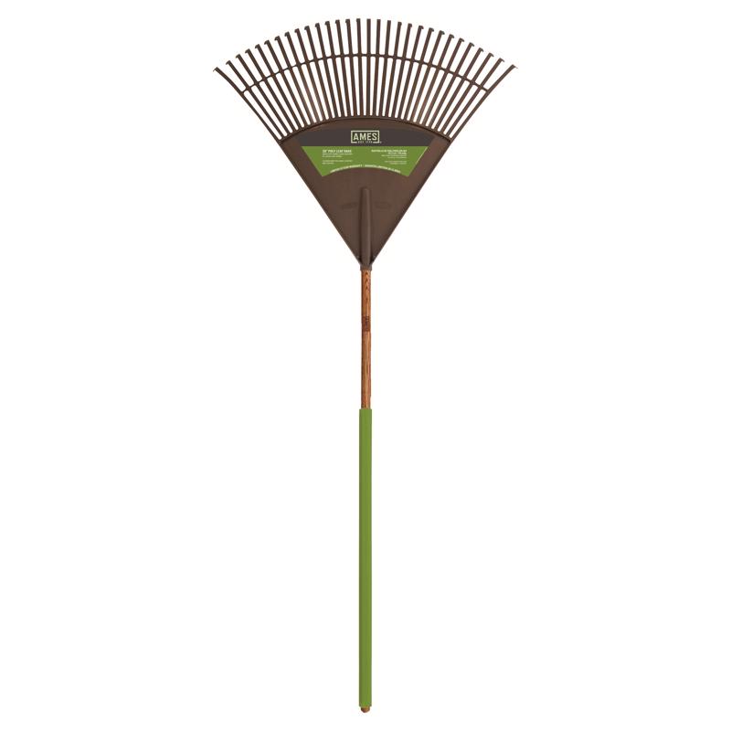 Ames 72 in. 30 Tine Poly Leaf Rake Wood Handle