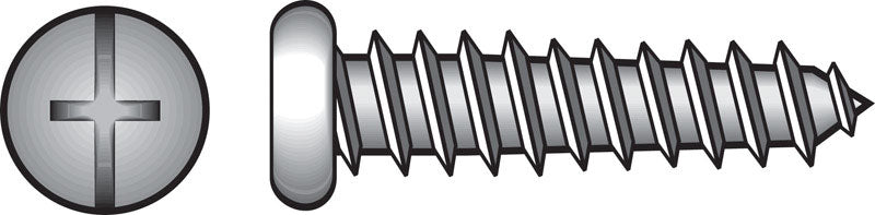 HILLMAN No. 8 Ga. X 3/4 in. L Phillips/Slotted Pan Head Sheet Metal Screws 100 pk