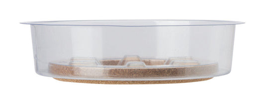 Miracle-Gro 1.5 in. H X 10 in. W X 10 in. D X 10 in. D Cork/Plastic Hybrid Plant Saucer Clear