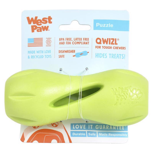 West Paw Zogoflex Green Plastic Qwizl Pet Toy Small 1 pk