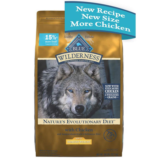 Blue Buffalo Wilderness Adult Chicken Dry Dog Food Grain Free 24 lb