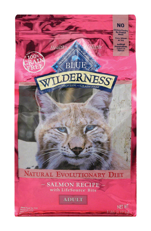 Blue Buffalo Wilderness Adult Salmon Dry Cat Food Grain Free 5 lb