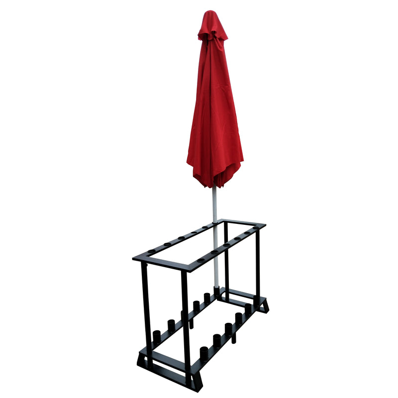 23.62 in. H X 24.55 in. W X 24.55 in. D Black Steel 8 Bin Display Rack