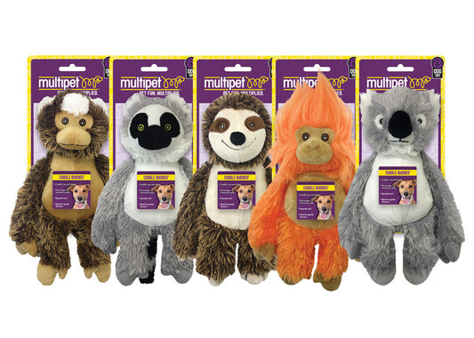 Multipet Bark Buddies Assorted Polyester Squeaky Dog Toy Medium 1 pk