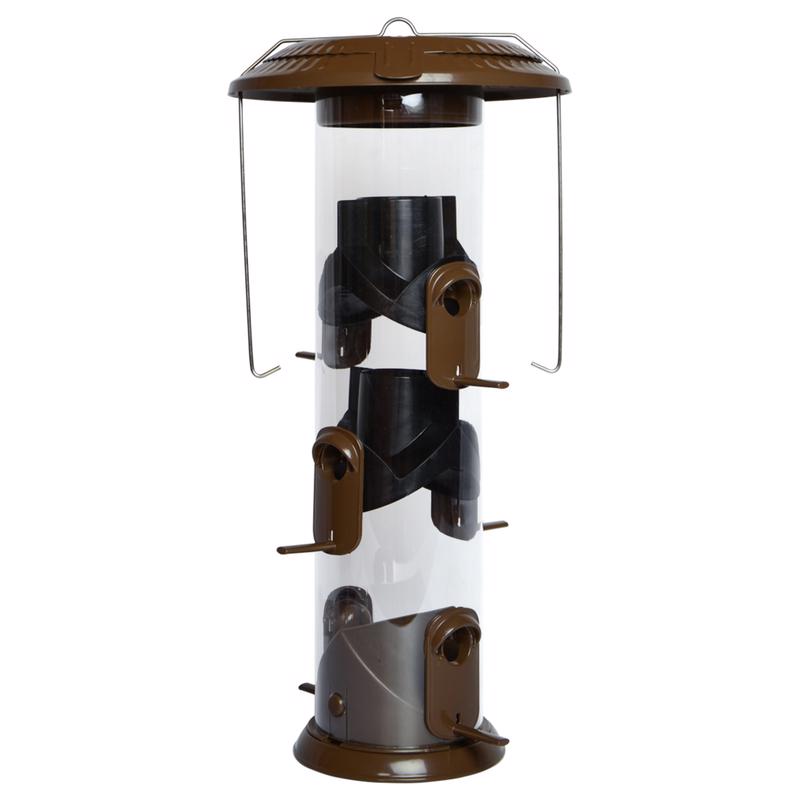 Nature's Way Funnel Flip-Top Wild Bird and Finch 6 lb Metal/Plastic Funnel Flip-Top Tube Bird Feeder