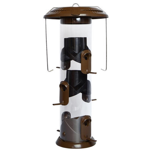 Nature's Way Funnel Flip-Top Wild Bird and Finch 6 lb Metal/Plastic Funnel Flip-Top Tube Bird Feeder