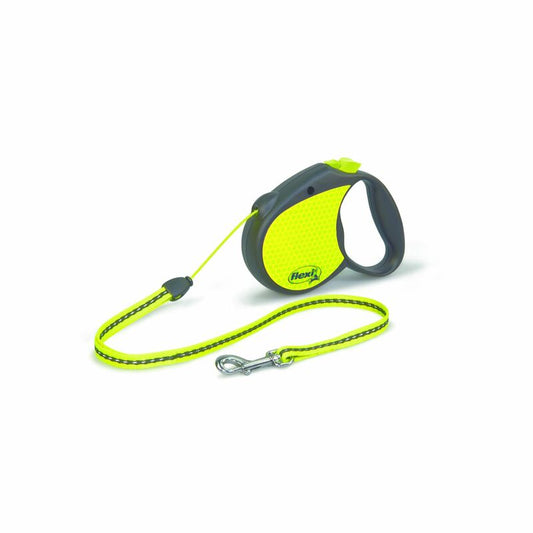Flexi Neon Yellow Retractable Plastic Dog Leash Small