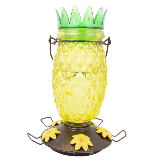 Perky-Pet Hummingbird 28 oz Glass/Plastic Pineapple Nectar Bird Feeder 5 ports
