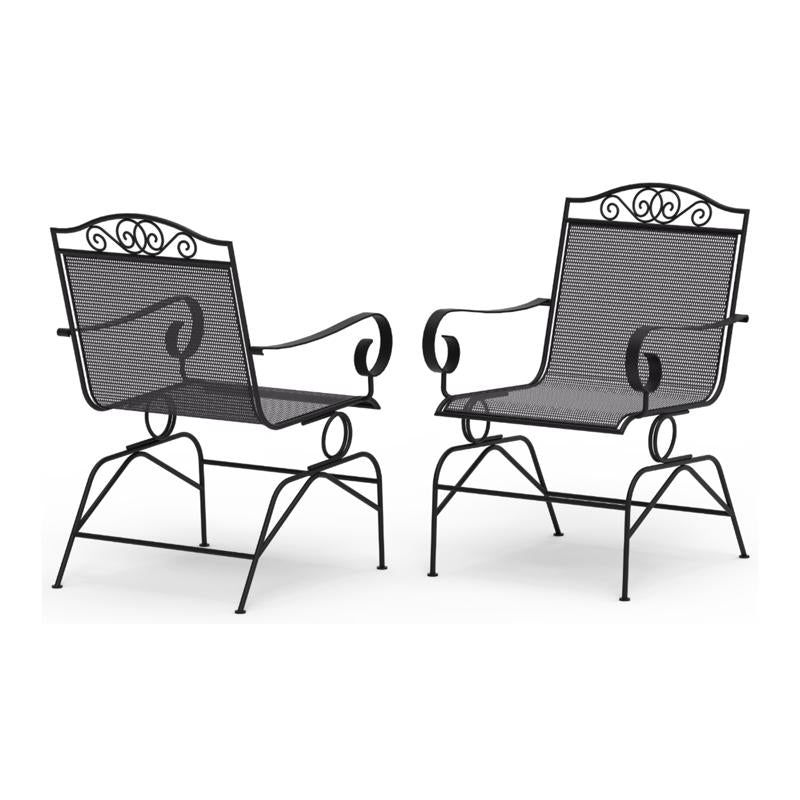 Living Accents Winston Black Steel Frame Spring Dining Chair