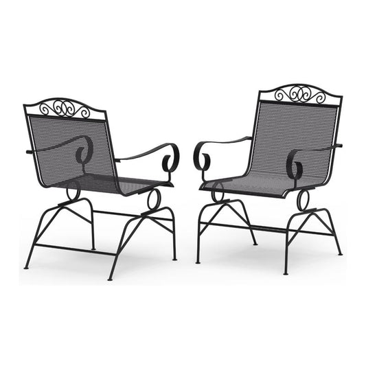 Living Accents Winston Black Steel Frame Spring Dining Chair