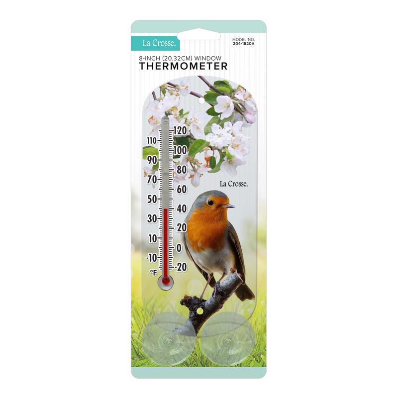 La Crosse Technology Robin Window Thermometer Plastic Multicolored 8.8 in.