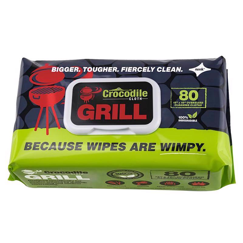 Crocodile Cloth Grill Wipes 80 wipes 3.5 in. H X 15 in. L X 10 in. W 1 pk