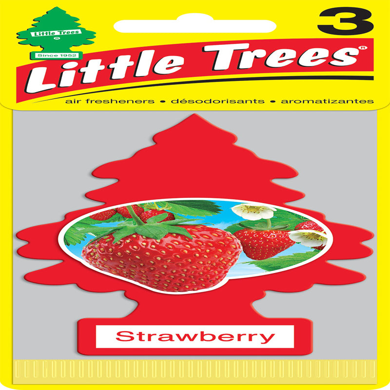 Little Trees Strawberry Scent Car Air Freshener Solid 3 pk