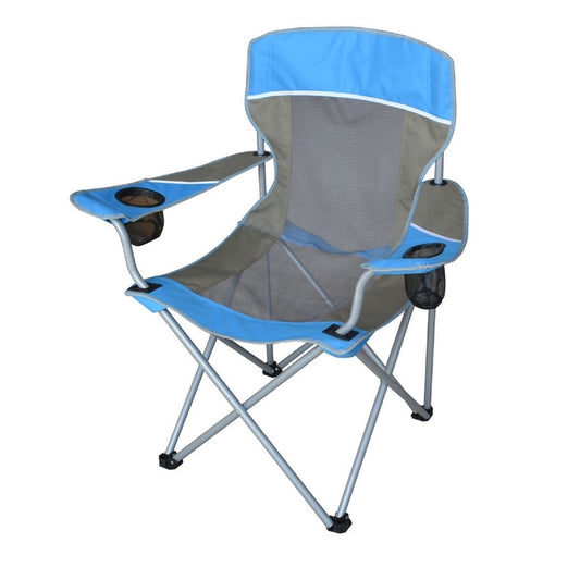 Seina Blue/Gray Camping Chair 40 in. H X 35 in. W X 22 in. L 4 pc