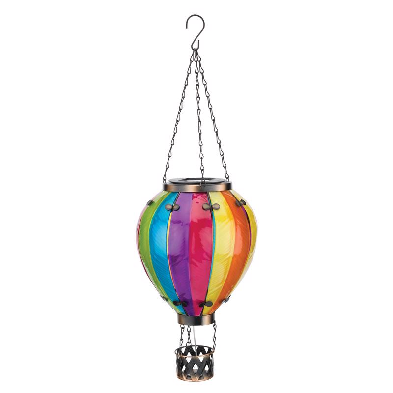 Regal Art & Gift Multicolored Glass/Metal 23.5 in. H X 7.5 in. L X 7.5 in. W Balloon Rainbow Lantern