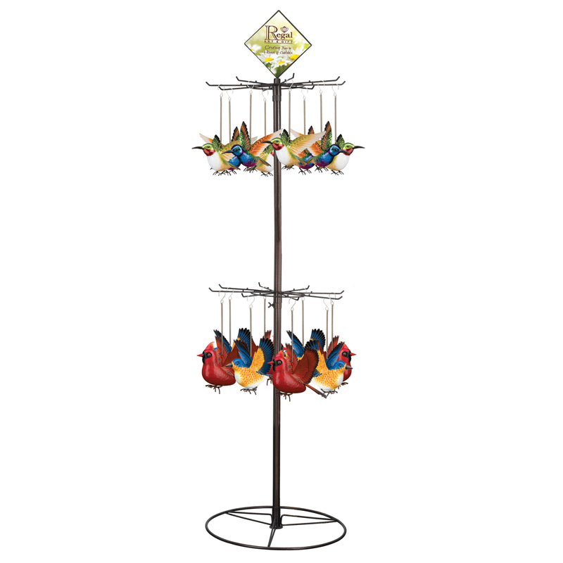 Regal Art & Gift Assorted Metal 10.75 in. H X 7.5 in. L X 6.5 in. W Bouncie Bird/Hummingbird Garden