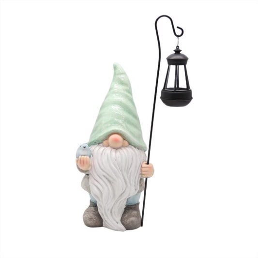 Infinity Multicolored Iron/Magnesia 16.14 in. H X 7.28 in. L X 6.5 in. W Gnome Figurine with Solar L