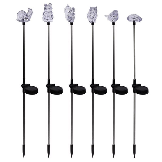 Alpine Clear Acrylic/Metal Garden Friends Solar Garden Stake