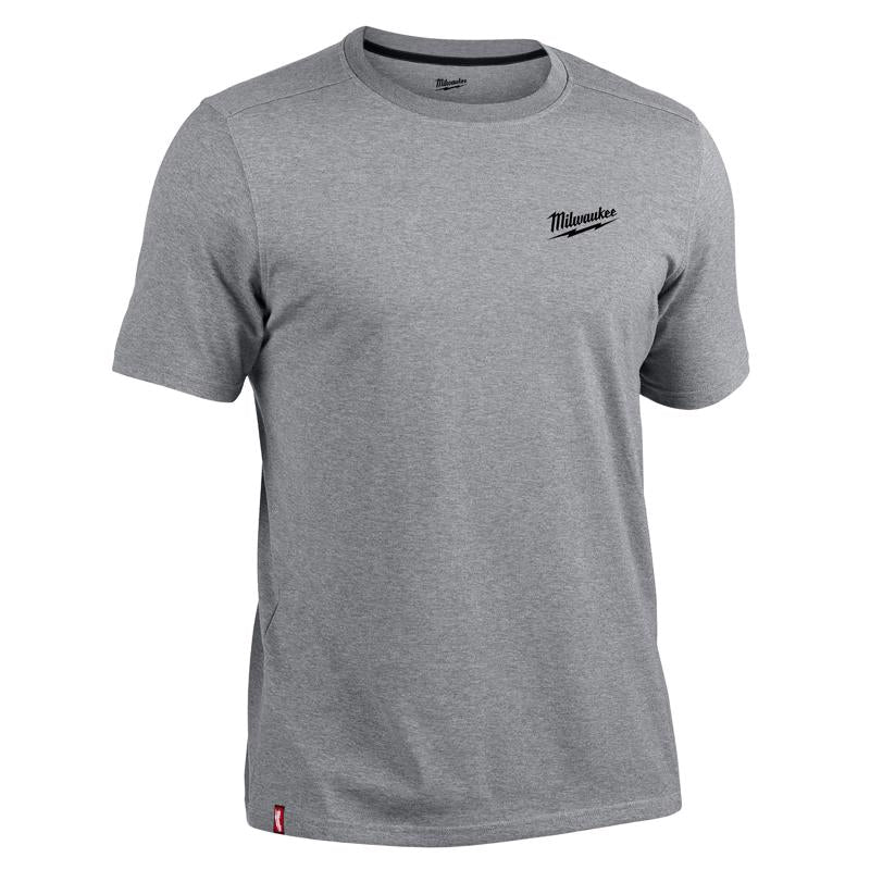 Milwaukee M Short Sleeve Men's Crew Neck Gray Hybrid Work Tee Shirt