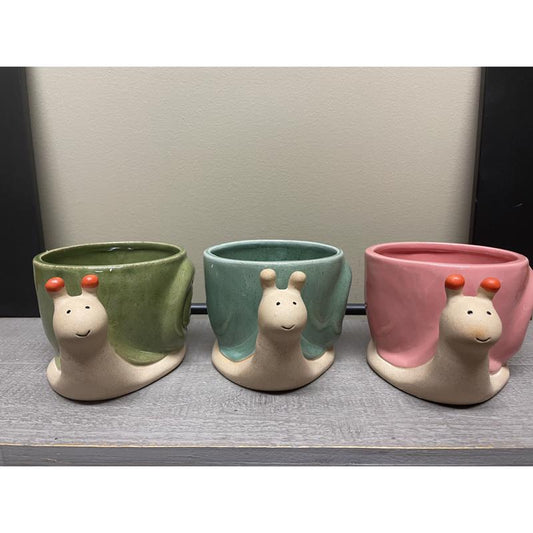 Sullivans Assorted Ceramic 3.5 in. H X 5 in. W Snail Planter