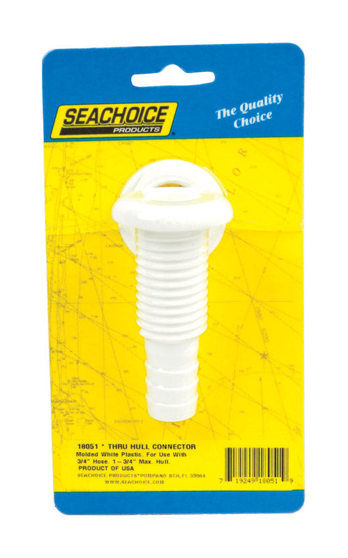 Seachoice Polished Plastic 3/4 in. W Thru Hull Connector 1 pk