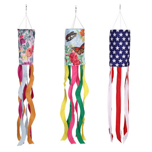 Meadowcreek Multicolored Nylon 38 in. H Flag Wind Spinner