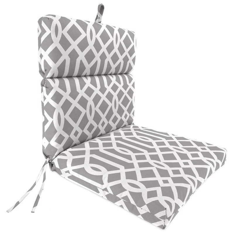 Jordan Manufacturing Gray Geometric Polyester Chair Cushion 4 in. H X 22 in. W X 44 in. L