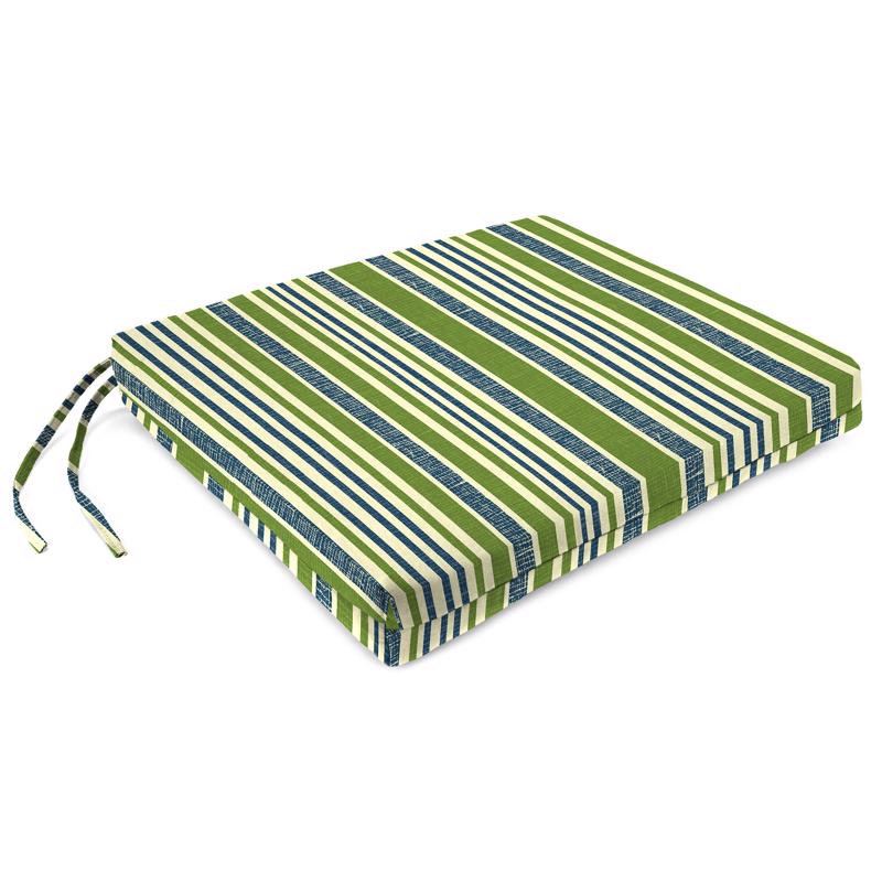 Jordan Manufacturing Blue/Green Stripe Polyester Seat Pad 17 in. W X 19 in. L