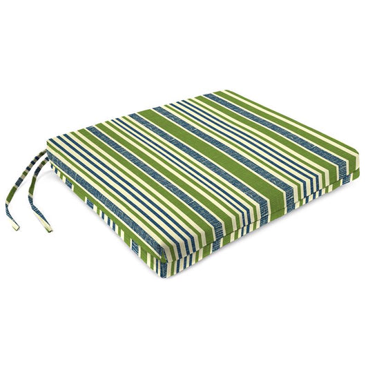 Jordan Manufacturing Blue/Green Stripe Polyester Seat Pad 17 in. W X 19 in. L