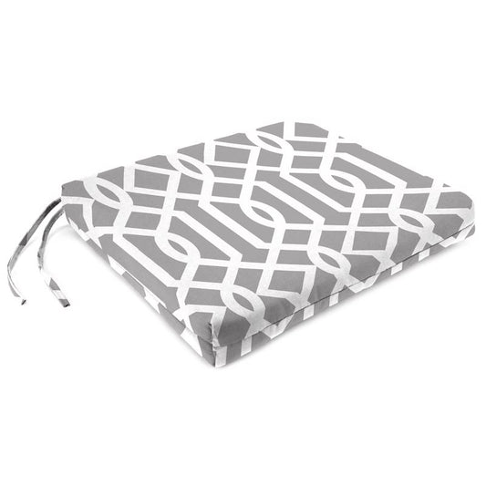 Jordan Manufacturing Gray Geometric Polyester Seat Pad 17 in. W X 19 in. L
