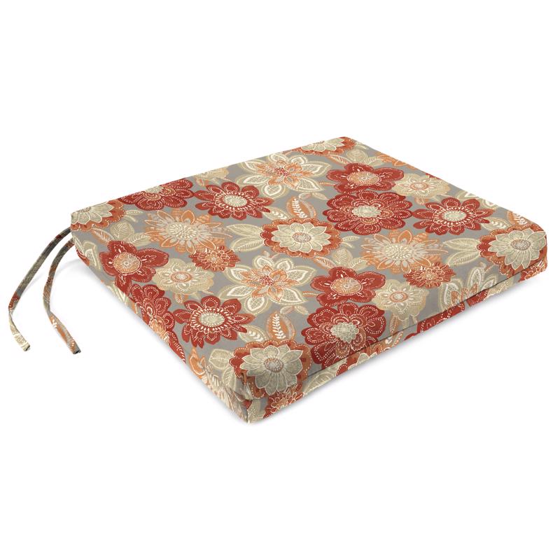 Jordan Manufacturing Multicolored Floral Polyester Seat Pad 17 in. W X 19 in. L