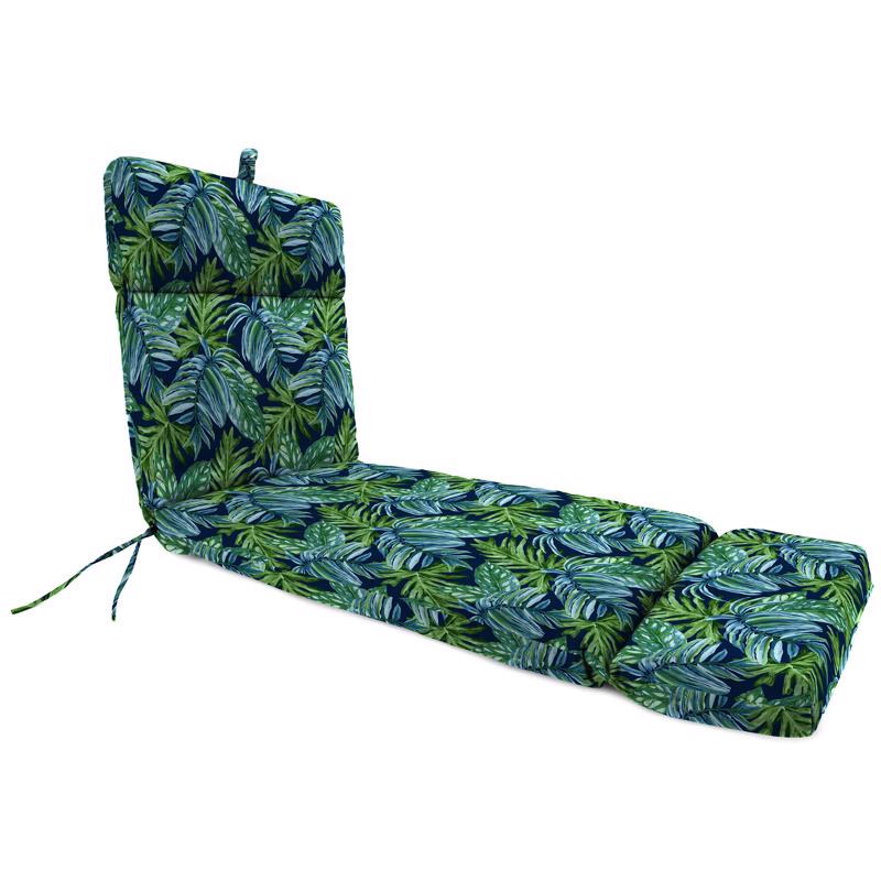 Jordan Manufacturing Blue/Green Floral Polyester Chaise Cushion 4 in. H X 22 in. W X 72 in. L