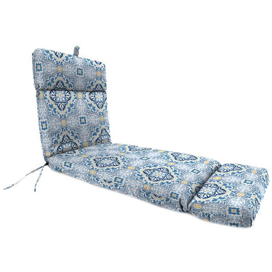Jordan Manufacturing Blue Geometric Polyester Chaise Cushion 4 in. H X 22 in. W X 72 in. L