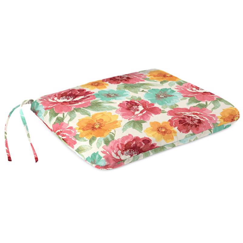 Jordan Manufacturing Multicolored Floral Polyester Seat Cushion 3 in. H X 15 in. W X 18 in. L