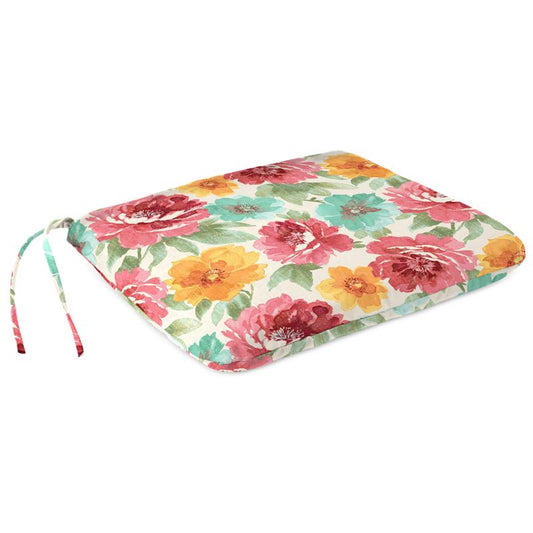 Jordan Manufacturing Multicolored Floral Polyester Seat Cushion 3 in. H X 15 in. W X 18 in. L