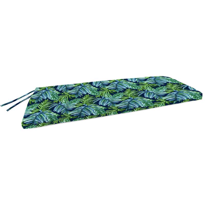 Jordan Manufacturing Blue/Green Floral Polyester Bench Cushion 3.5 in. H X 18 in. W X 48 in. L