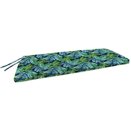 Jordan Manufacturing Blue/Green Floral Polyester Bench Cushion 3.5 in. H X 18 in. W X 48 in. L