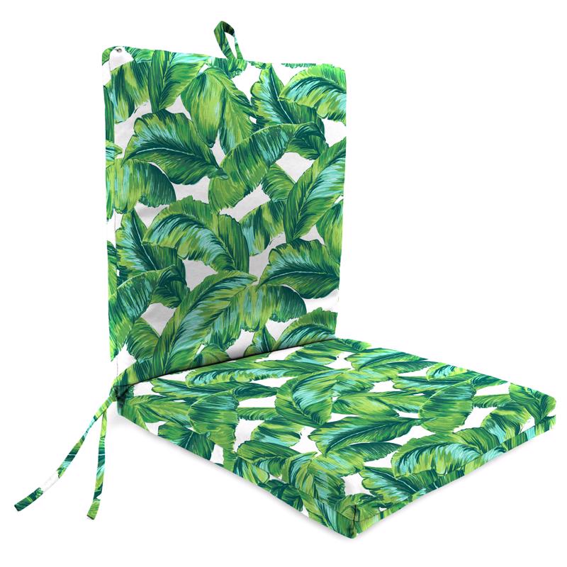 Jordan Manufacturing Green/White Floral Polyester Chair Cushion 3 in. H X 21 in. W X 44 in. L