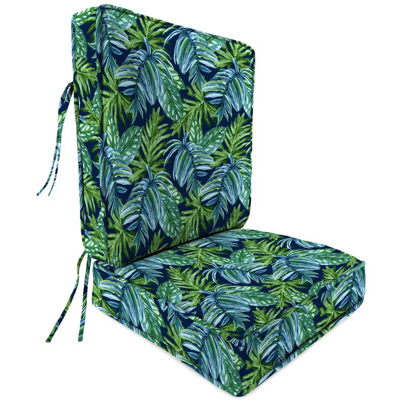 Jordan Manufacturing Blue/Green Floral Polyester Deep Seating Cushion 22.5 in. H X 5 in. W X 21.5 in