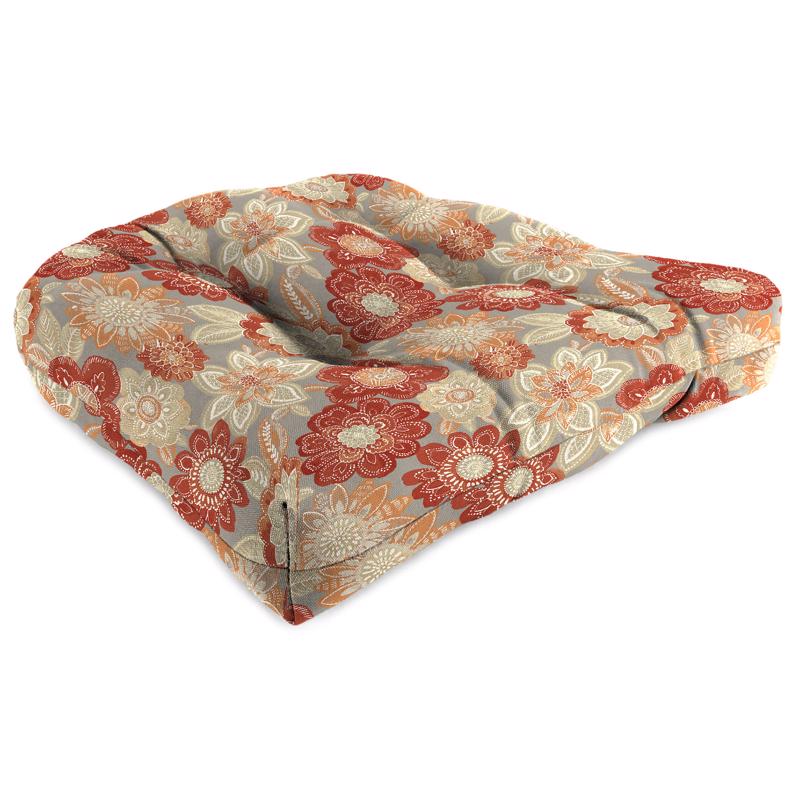 Jordan Manufacturing Multicolored Floral Polyester Wicker Seat Cushion 4 in. H X 19 in. W X 19 in. L