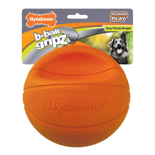 Nylabone Power Play Orange Rubber Basketball Ball Dog Toy Large 1 pk