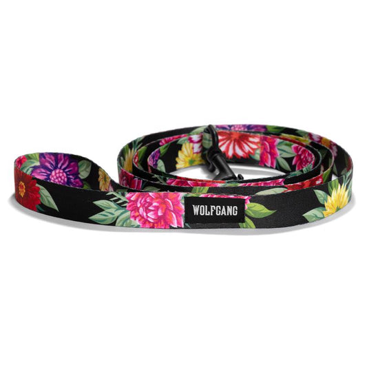 Wolfgang Multicolored DarkFloral Polyester Dog Leash Medium/Large
