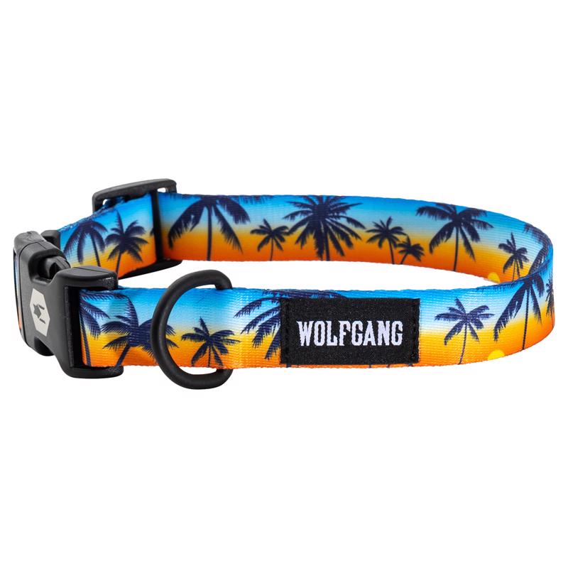 Wolfgang Multicolored Sunset palms Polyester Dog Adjustable Collar Medium