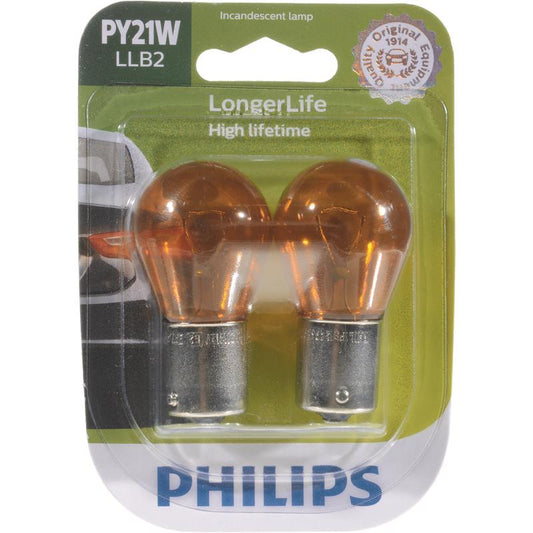 Philips LongerLife Incandescent Back-Up/Cornering/Stop/Turn Miniature Automotive Bulb PY21WLLB2