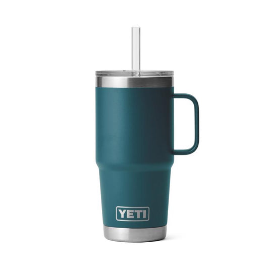YETI 25 oz Agave Teal BPA Free Insulated Straw Tumbler