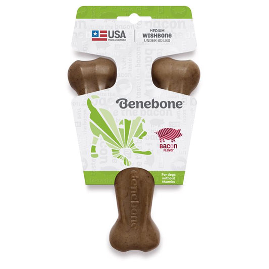 Benebone Brown Nylon Wishbone Chew Dog Toy 1 pk