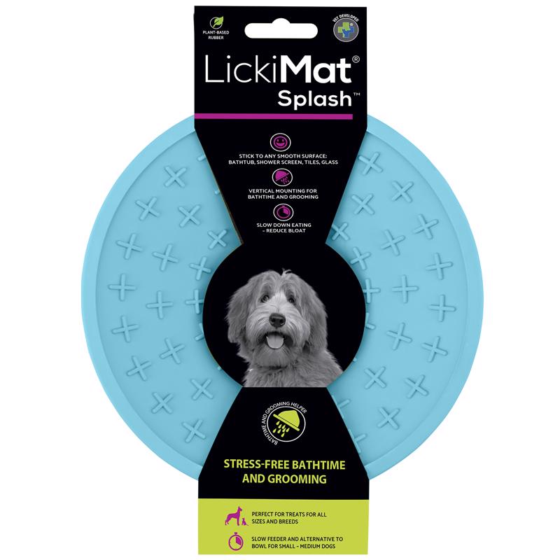 LickiMat Splash Blue Rubber Slow Feeder For Dogs