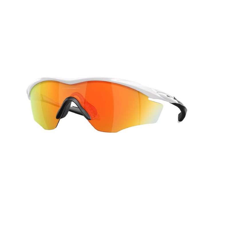 Oakley M2 Frame XL Unisex Polished White Orange Lens Sunglasses