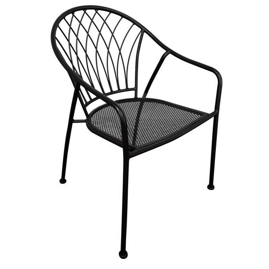 Living Accents Winston Black Steel Frame Stackable Chair